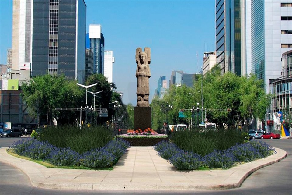 La joven de Amajac será la escultura que reemplace a Cristóbal Colón en la glorieta ubicada en Paseo de la Reforma. 