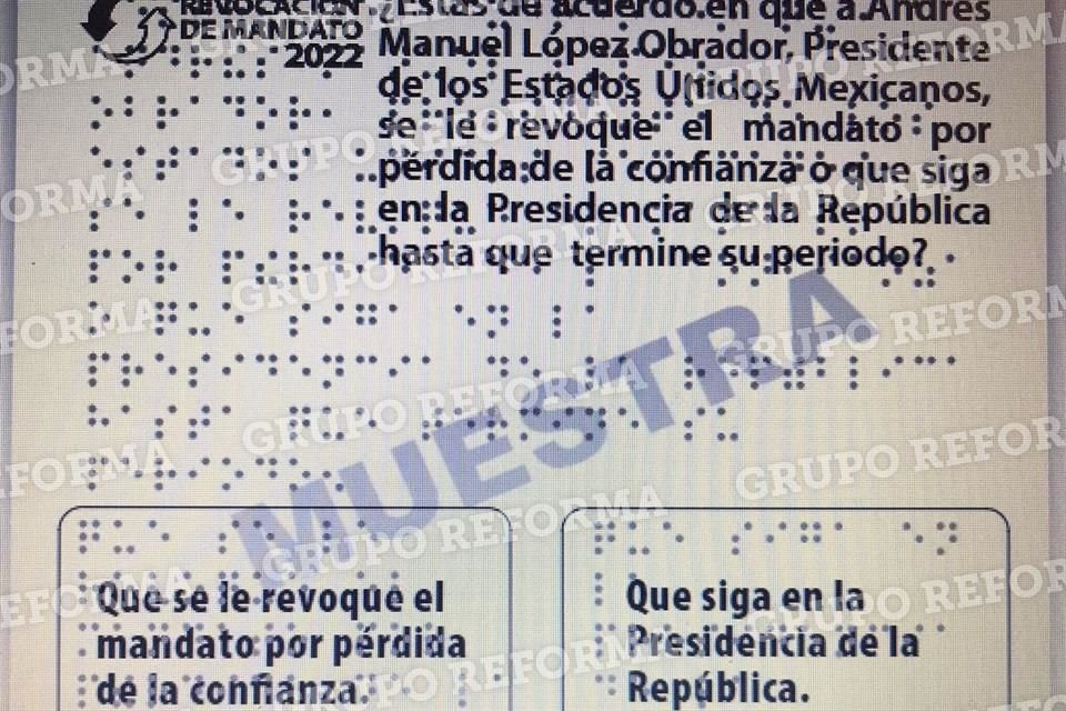 La boleta también estará en Braille.