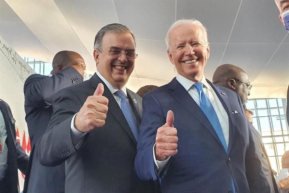 Marcelo Ebrard, Canciller de México, y Joe Biden, Presidente de Estados Unidos.