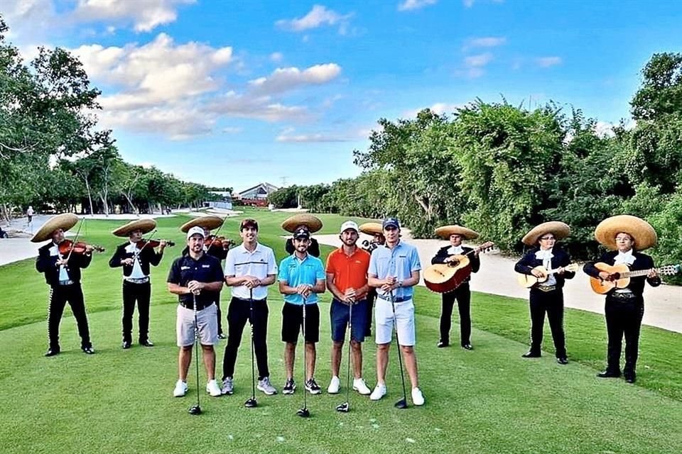 Los mexicanos Díaz, Fernández, Ancer, Benítez y Ortiz dieron ayer el driver inaugural del torneo.