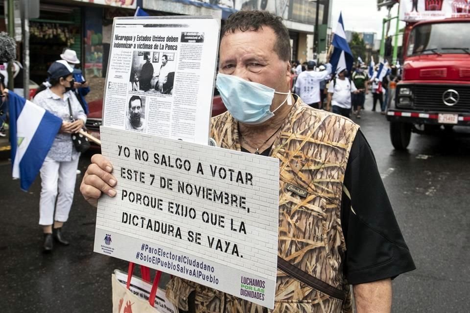 Exiliados nicaragüenses se movilizaron en Costa Rica.