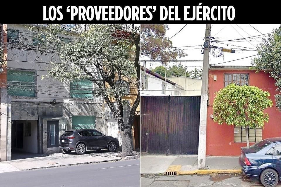 Las empresas Losequi y Distribuidora Yovic, de reciente creación y que han recibido contratos millonarios de la Sedena, tienen como domicilios fiscales un edificio en renta (izq.) y una casa.