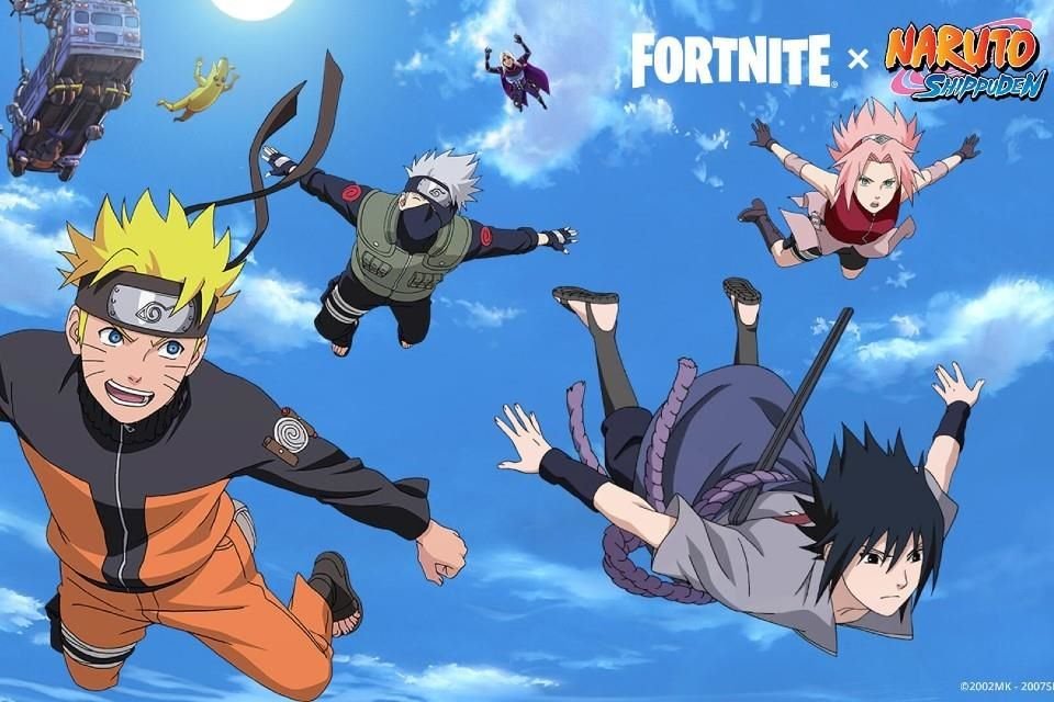 Naruto, Sasuke, Sakura y Kakashi aterrizan en el Battle Royale.