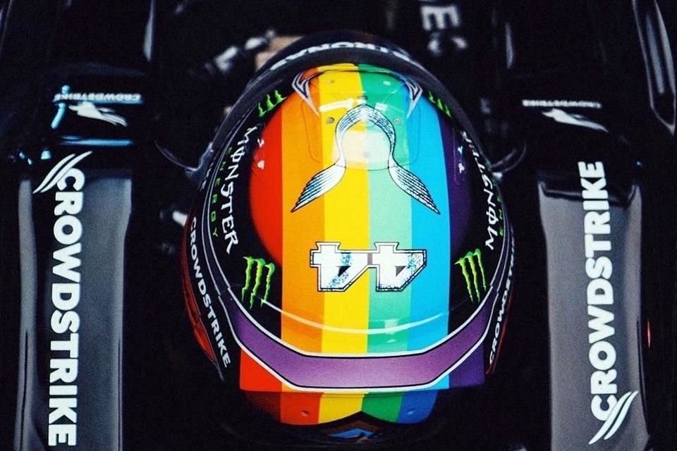 El casco que usó Hamilton.