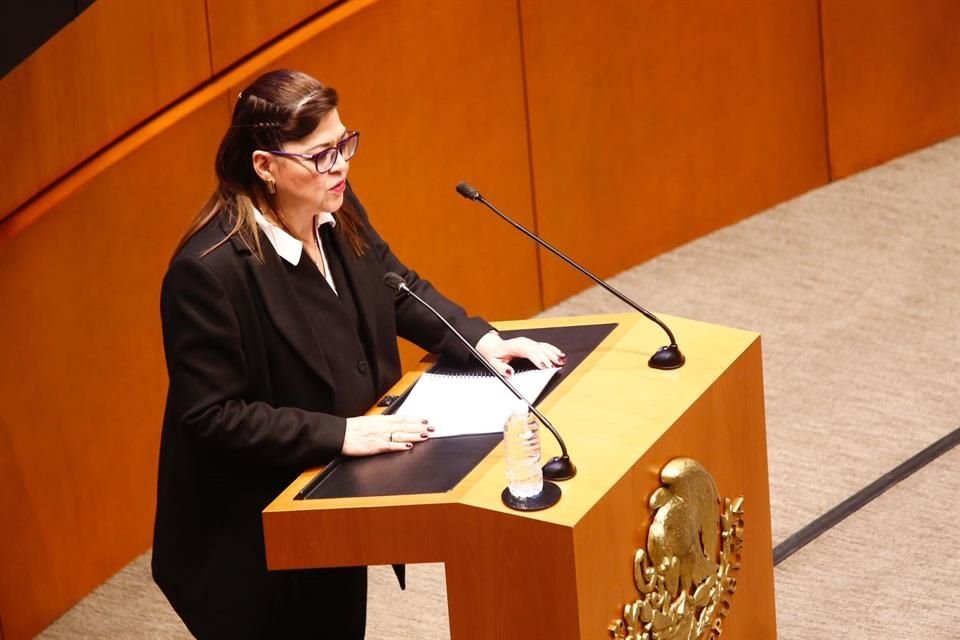 Eva Verónica Gyvés durante su comparecencia en el Senado.