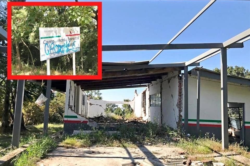 Uno de los campamentos forestales del Parque Nacional 'El Tepozteco', en Morelos, se encuentra totalmente desmantelado.