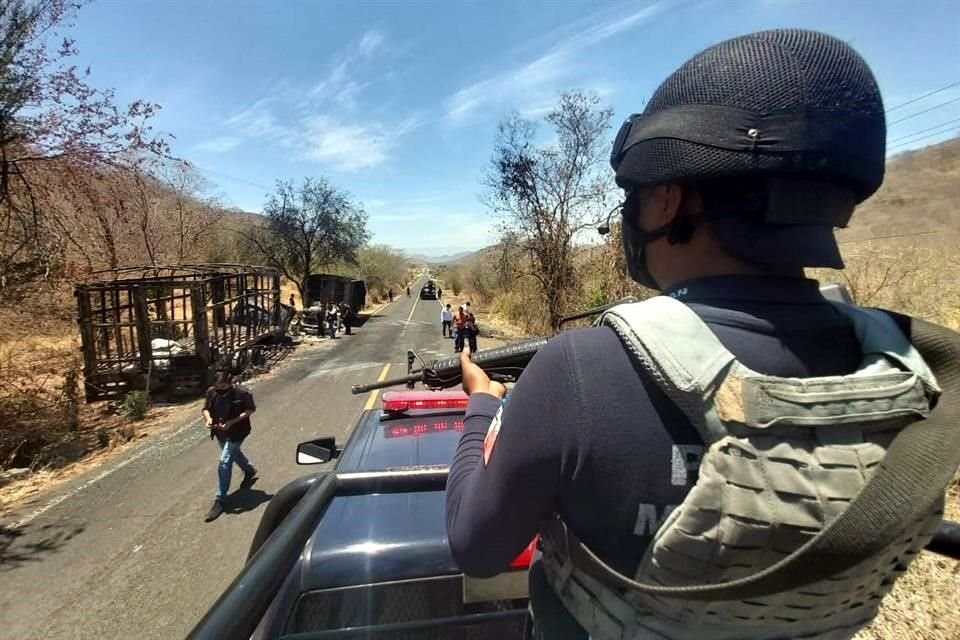 Aspecto del operativo realizado ayer por la Policía Michoacán.