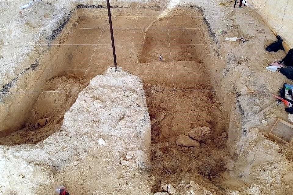 Área donde expertos del INAH encontraron más fragmentos del espécimen.