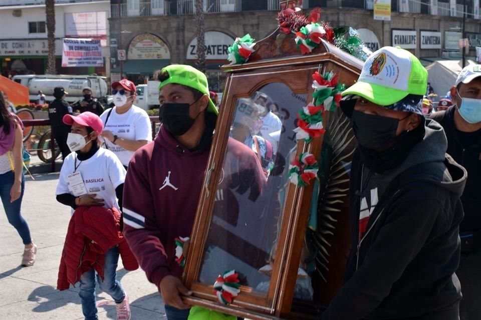 En la Basílica de Guadalupe se aplican medidas sanitarias ante arribo de peregrinos.