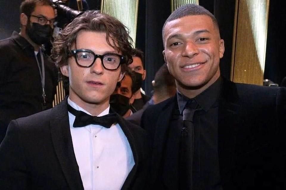 Tom Holland y Kylian Mbappé coincidieron en la entrega del Balón de Oro.