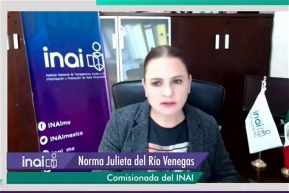 La comisionada ponente Norma Julieta del Río durante la sesión de este miércoles.