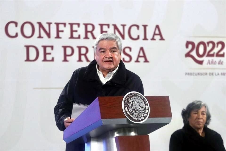 Guillermo Prieto, titular del Indep, en la conferencia de este jueves en Palacio Nacional.