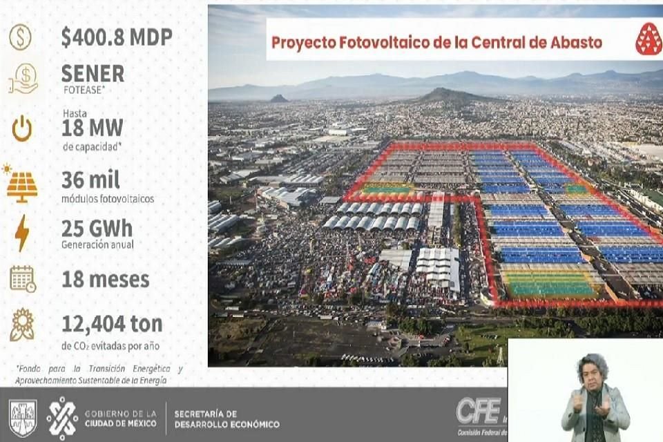 Con la nueva central fotovoltaica, la CDMX prevé evitar el costo de unos 3.5 millones de pesos anuales que se generan por energía eléctrica.