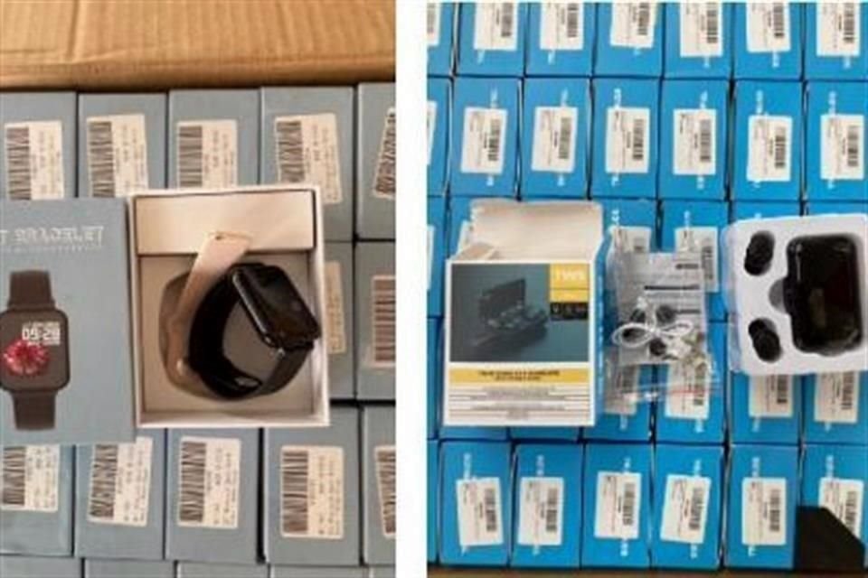 Unas 15 mil piezas de relojes, audífonos inalámbricos y videojuegos no contaban con la documentación aduanera correspondiente.