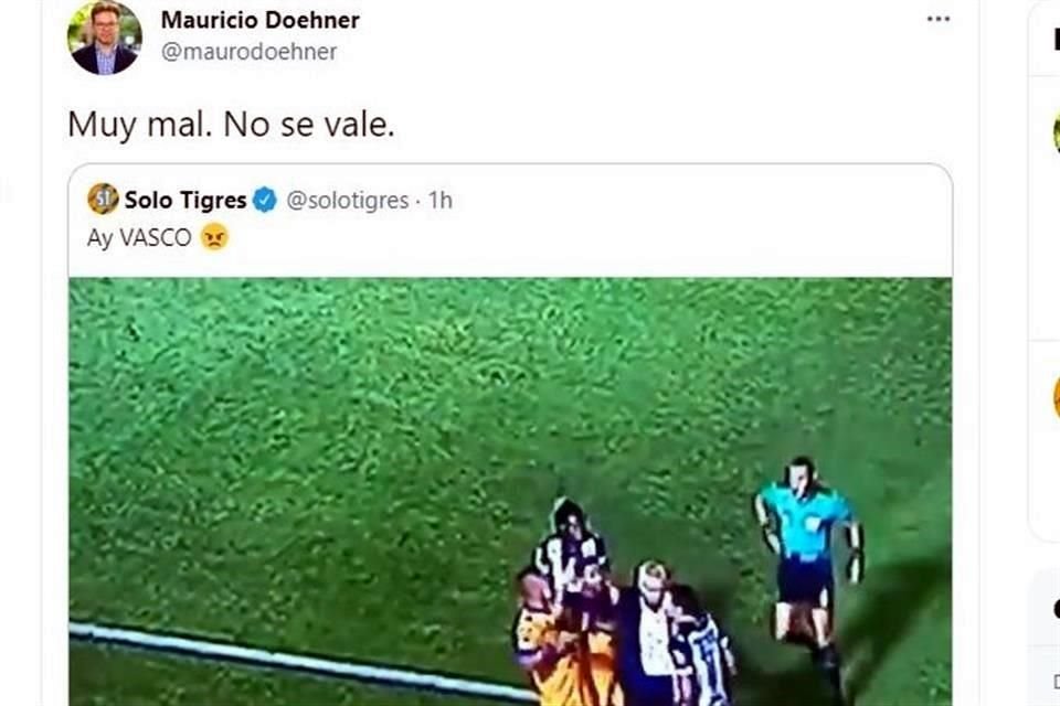 Mauricio Doehner citó el video donde Aguirre tira manotazo a Carioca.