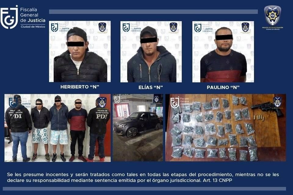 Aunque dos hombres intentaron impedir que la policía se llevará a uno de sus compañeros, al final, tres presuntos integrantes de 'Los Rodolfos' terminaron en el MP.