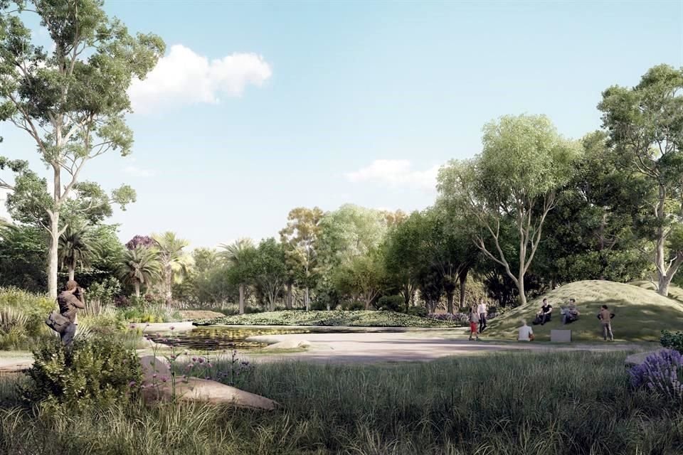 Los despachos Michan Architecture y Parabase plantearon en el anteproyecto comenzar con la recuperación del entorno natural, que será rehabilitado para el disfrute del público.