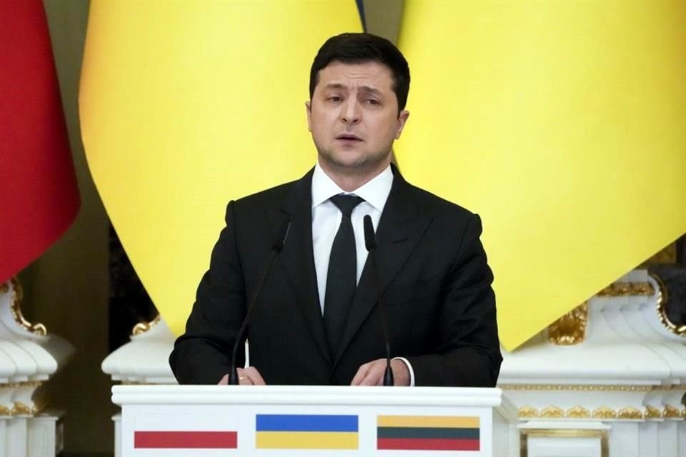 El Presidente ucraniano, Volodymyr Zelenskyy, durante una conferencia de prensa este miércoles.