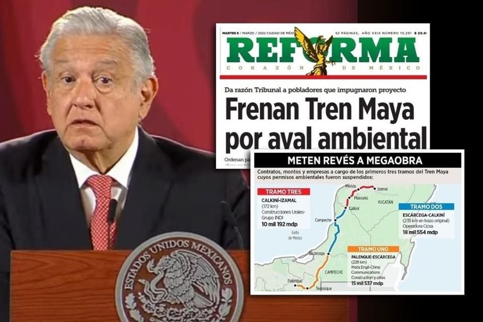 La SCJN resolverá sentencia de tribunal que suspendió autorización ambiental para obras de los 3 primeros tramos del Tren Maya, dijo AMLO.