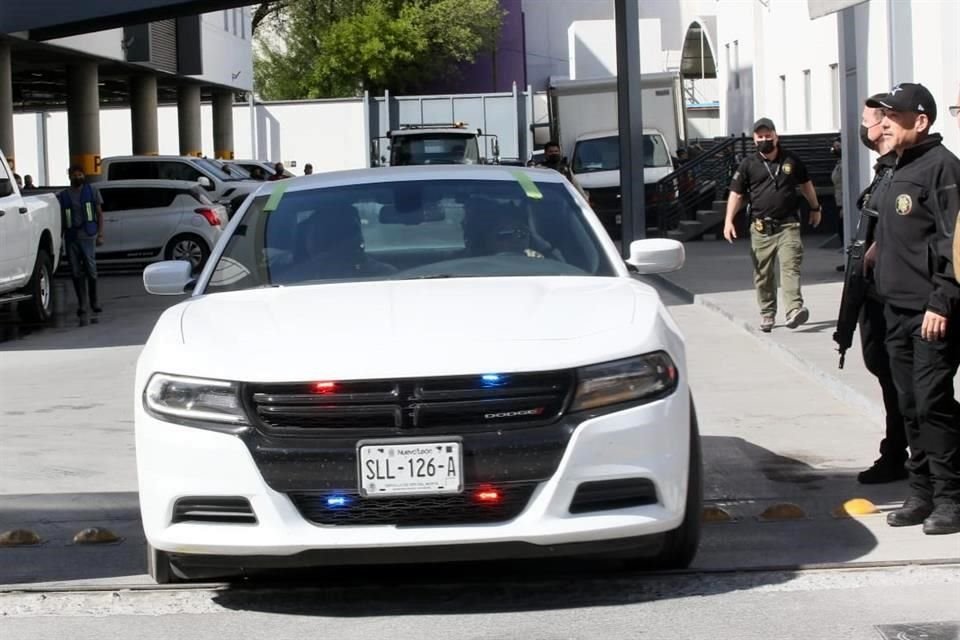 Fue trasladado al rededor de las 15:24 horas al Penal de Apodaca.