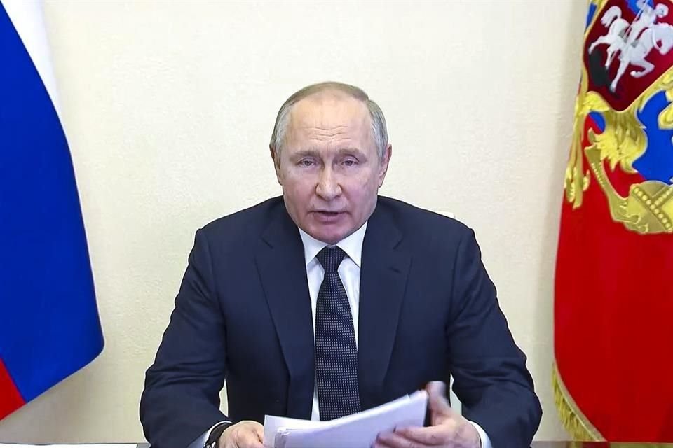 El Presidente ruso, Vladimir Putin, durante una sesión de trabajo virtual.