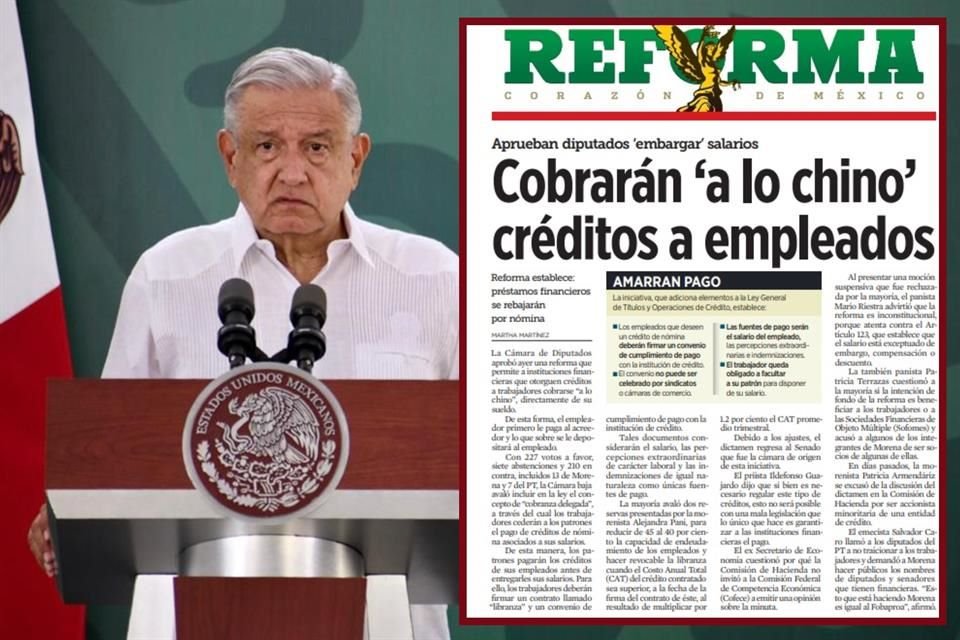 Andrés Manuel López Obrador dijo que no debe embargarse el salario de los trabajadores.