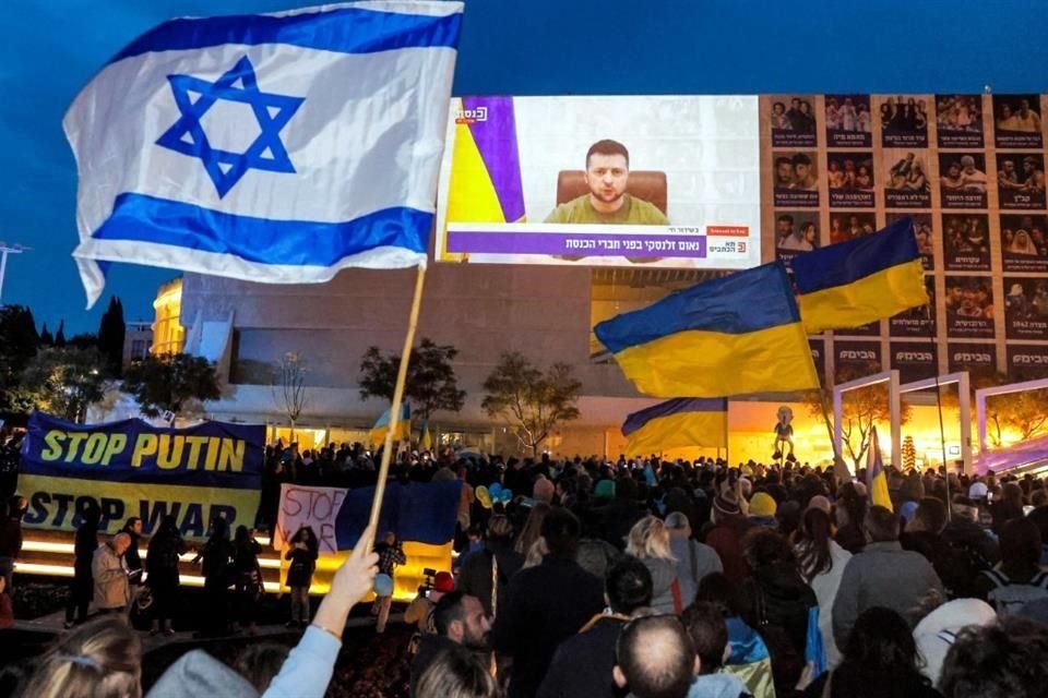 El Mensaje del Presidente ucraniano, Volodymyr Zelensky, fue transmitido en vivo en Israel.