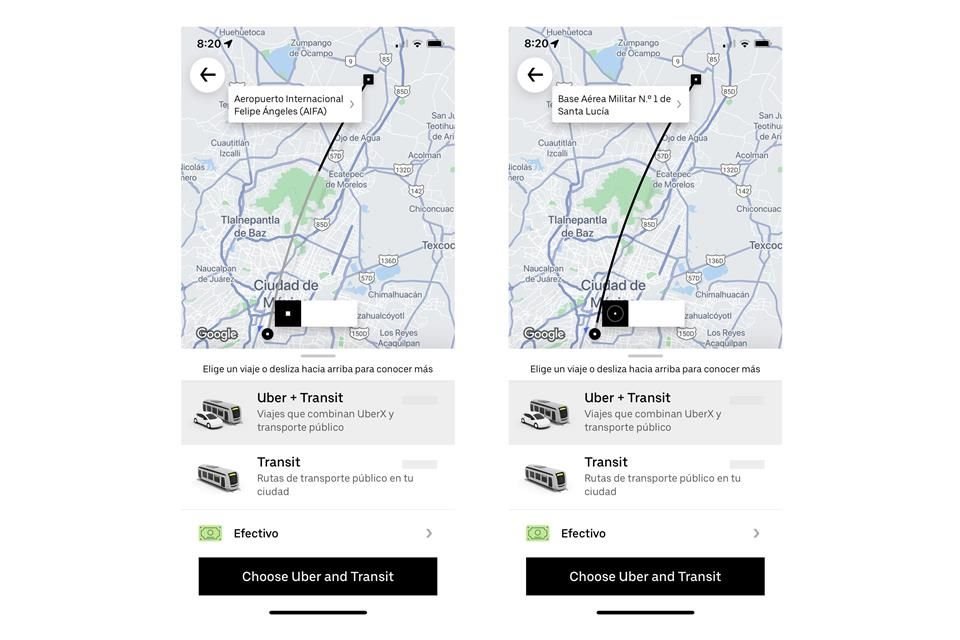 Uber admitió que no realizará viajes hasta el AIFA por tiempo indefinido, sin explicar las razones de tal decisión.