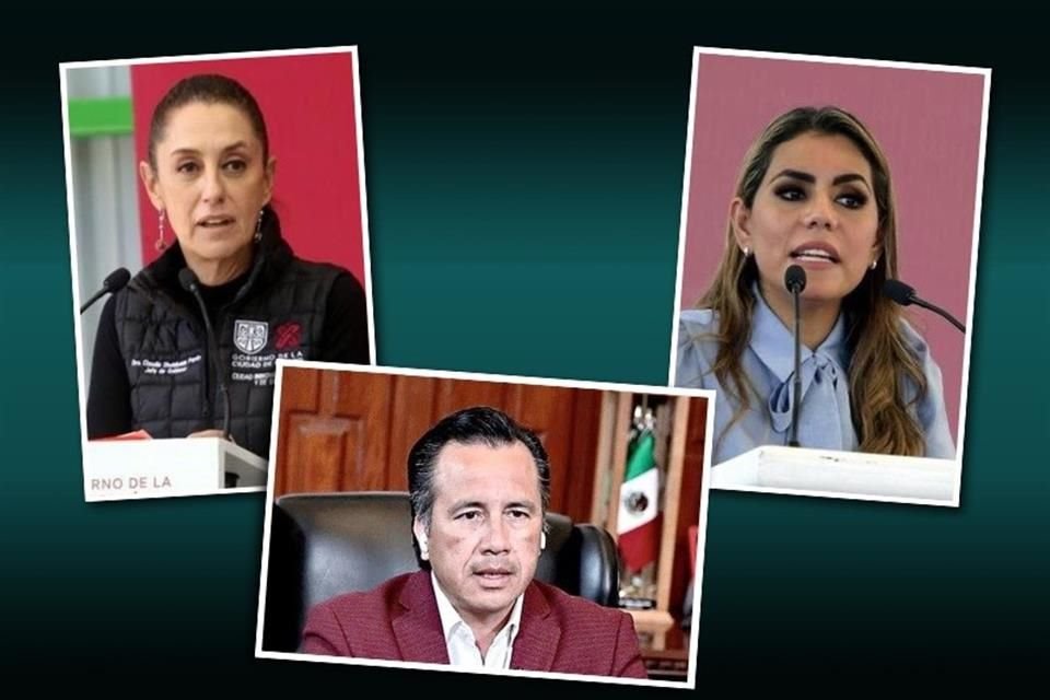 Claudia Sheinbaum, Cuitláhuac García y Evelyn Salgado.