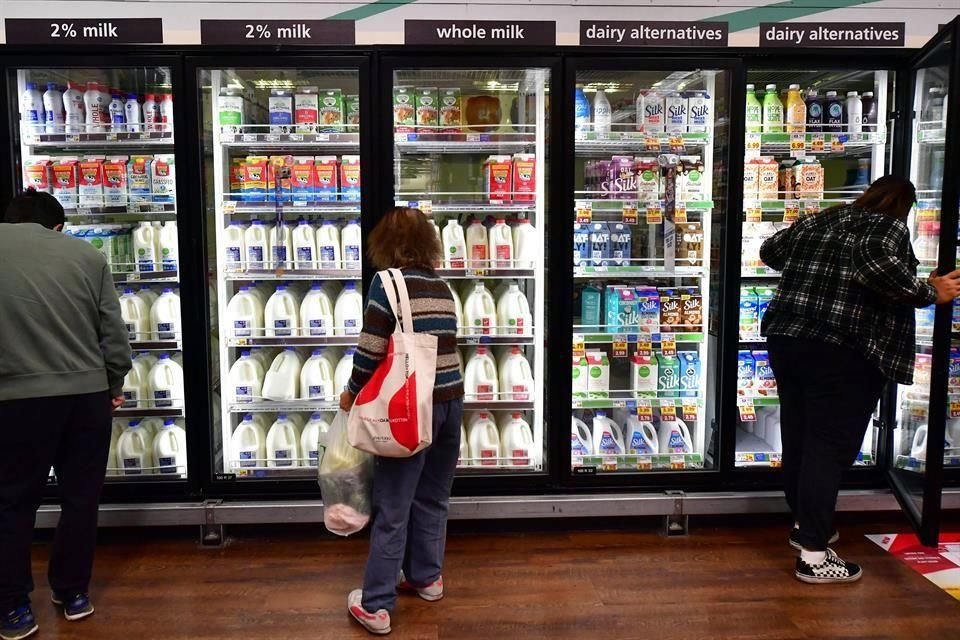 People shop at a grocery store in Monterey Park, California, on April 12, 2022.