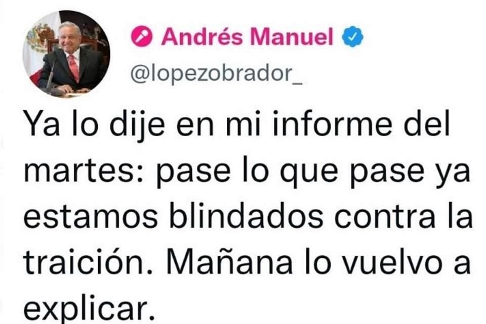 En redes sociales, el presidente López Obrador manifestó su posición respecto al debate de la reforma eléctrica.