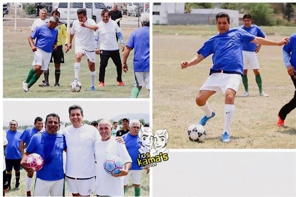 El Gobernador de Tamaulipas jugó el sábado un partido de futbol 'llanero' en un campo amateur de Ciudad Victoria.