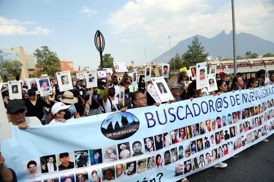 Una marcha en Monterrey, Nuevo León, el pasado 10 de abril, en protesta por mujeres desaparecidas.