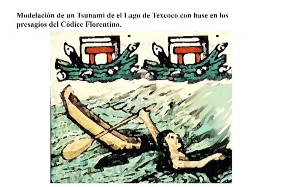 Un desastre natural descrito en el Códice Florentino del siglo 16 como uno de los presagios de la caída de Tenochtitlan llevó al equipo de expertos a investigar la hipótesis del tsunami de lago.