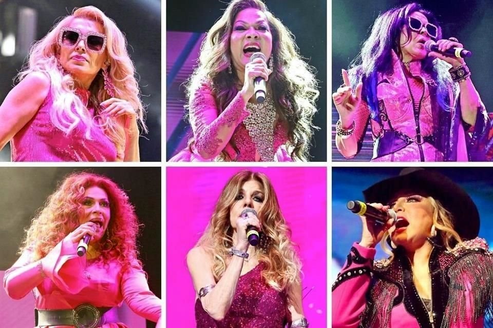 Dulce (arriba izq. a der.), Ángela Carrasco, María Conchita Alonso, María del Sol (abajo izq. a der.), Jeanette y Alicia Villarreal.