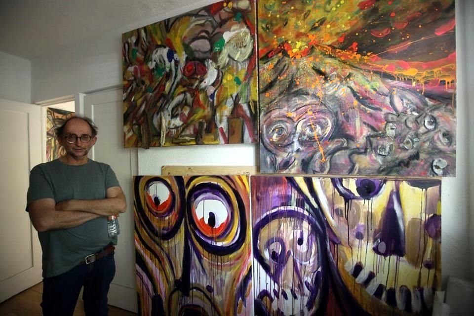 El editor y bibliotecario debuta como pintor con una exposición en el Museo de la Ciudad de Querétaro.
