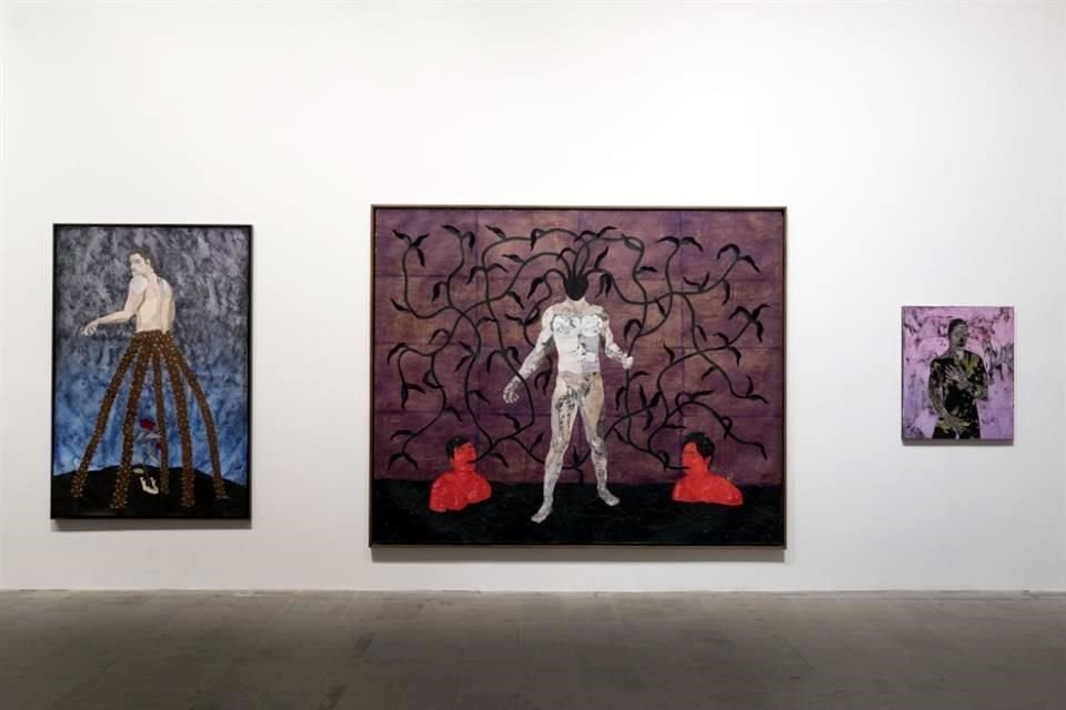 Las metamorfosis del cuerpo, un tema esencial en la muestra, se cifra en las piezas de Felipe Baeza (Guanajuato, 1987).