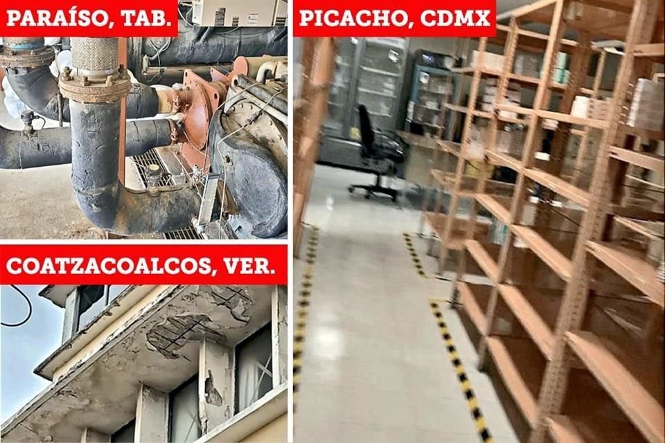 Desabasto, falta de higiene y desgaste en los hospitales de Pemex, fueron documentados por trabajadores petroleros.