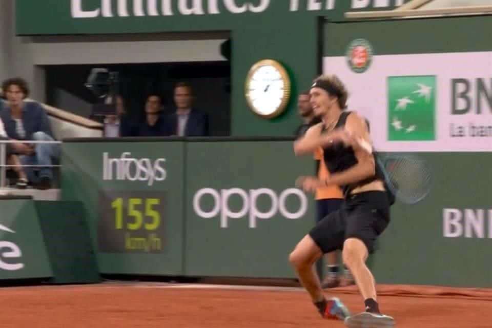 El momento de la lesión de Zverev.