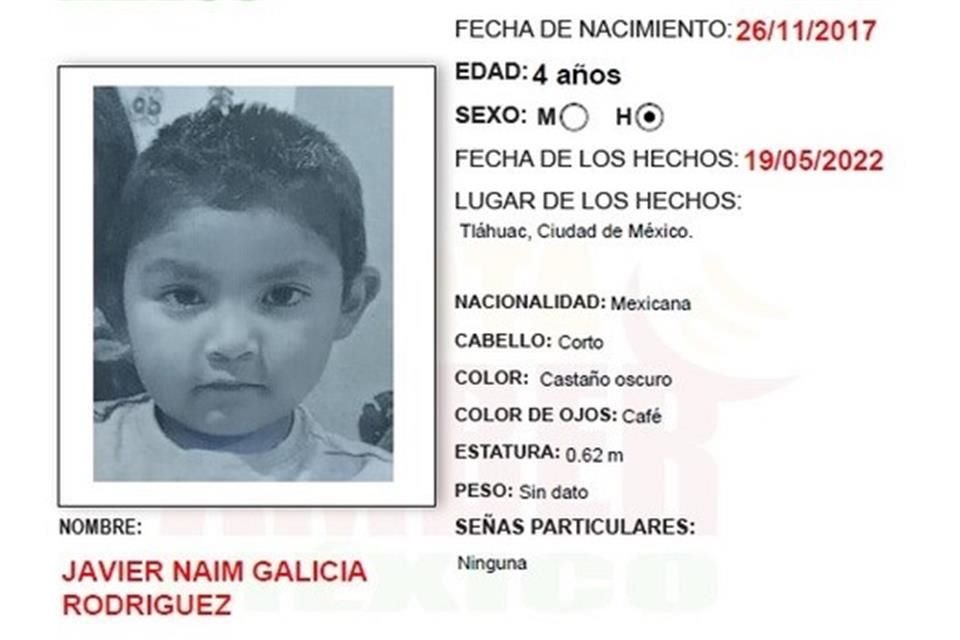 Javier Naim, de cuatro años, permanece en calidad de desaparecido y Nadia Barrales, madre de la estudiante del IPN asesinada en Tláhuac, continúa con su búsqueda.