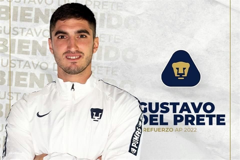 Gustavo del Prete es el cuarto refuerzo de Pumas para el Apertura 2022.