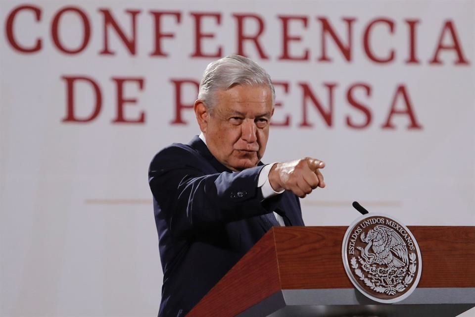 El Presidente Andrés Manuel López Obrador durante su conferencia matutina.