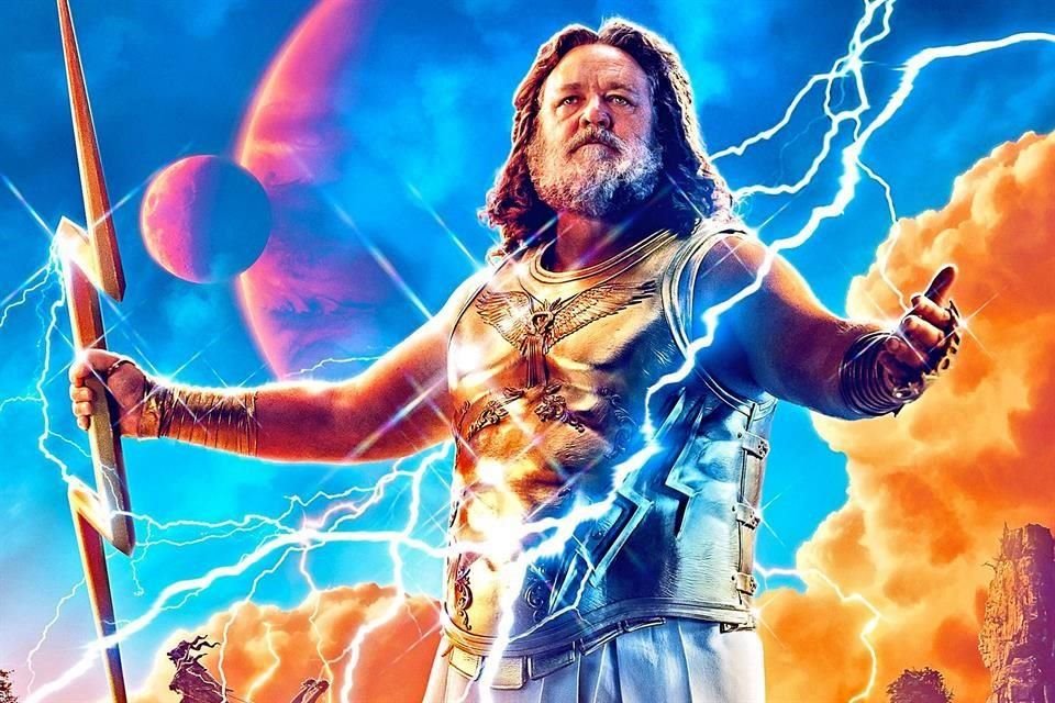 Russell Crowe encarna a la versión de Zeus del MCU dentro de la película.