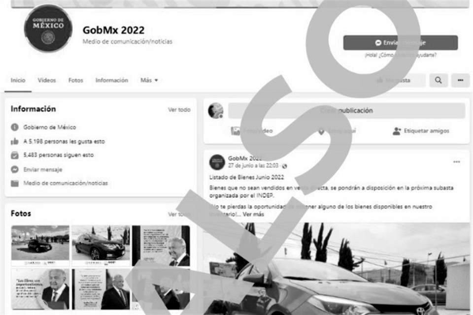 A través de un comunicado, el Gobierno federal alertó sobre fraudes de supuestas subastas convocadas a través de una página de Facebook titulada GobMx 2022.