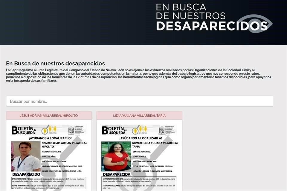 Treinta personas han sido reportadas desaparecidas en el micrositio.