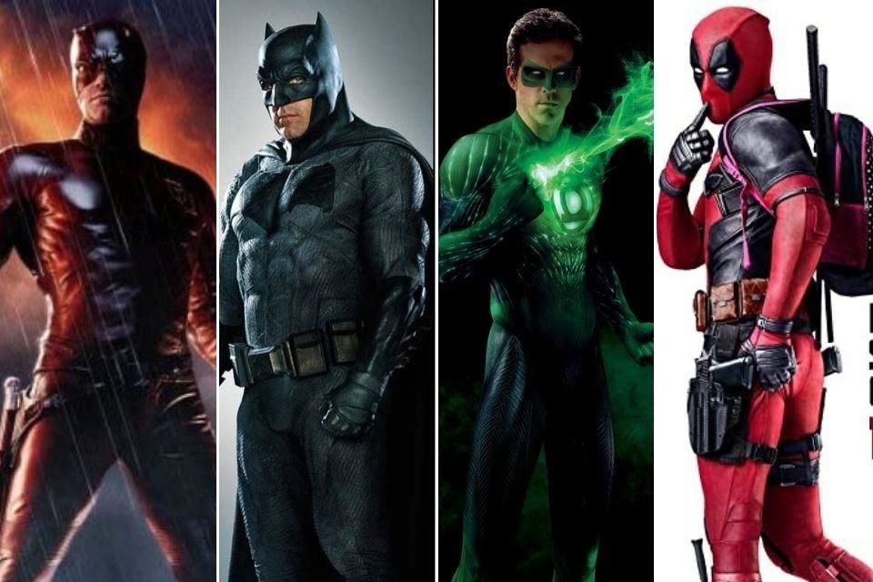 Ben Affleck interpretó para Marvel a Daredevil y para DC Comics a Batman; Ryan Reynolds encarnó para DC Comics a Linterna Verde, y para Marvel a Deadpool.