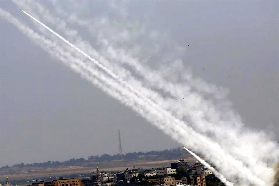 Vista de Gaza, cuando se lanzaron los cohetes hacia Israel.