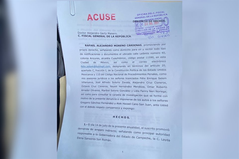 El presidente nacional del PRI denunció a la Gobernadora de Campeche, Layda Sansores. 