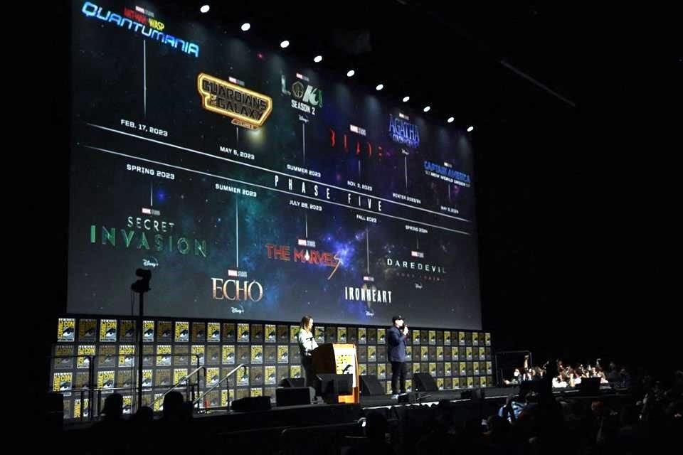 El presidente de Marvel Studios, Kevin Feige, presentó el panel de Marvel en el Hall H del centro de convenciones durante Comic Con en San Diego.