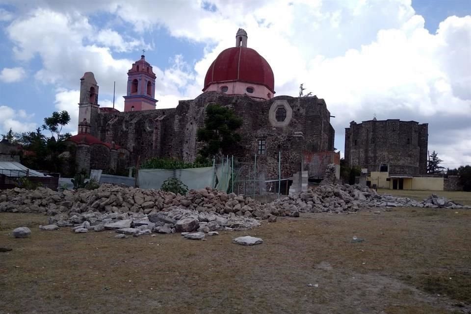 El derribo de la barda de la Parroquia de San Juan Bautista habría sido realizado por el Ayuntamiento de Cuautinchán y sin autorización del INAH.